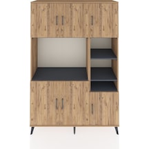 Hyperion Dolap 10 Raflı 6 Kapaklı 132x44x195 Çam-çam/antrasit Çam