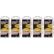 Duracell Activair 312 Numara PR41 İşitme Cihazı Pili 6'lı 5 Paket