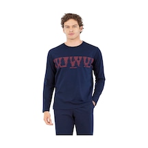 Pierre Cardin 6068 Erkek Uzun Kollu Bisiklet Yaka Pijama Takımı Lacivert