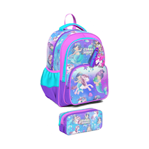 Coral High İlkokul Sırt Çantası Ve Kalemlik Seti - Kız Çocuk - Mor Pembe Unicorn