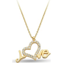 Çgk Çiğdem Gürel Kuyumculuk Love Altın Kolye Zk0183 Sarı