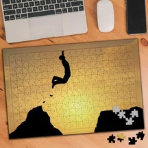 Dağda Zıplayan Maceracı 240 Parça Puzzle Yapboz Tablo-71364540
