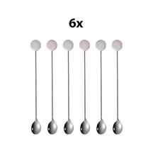 6 Adet 304 Çelik 21 Cm Kokteyl Kahve Latte Karıştırma Barmen Kaşığı Cin764by-6