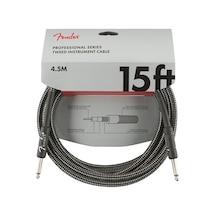 Fender 0990820065 Professional Enstrüman Kablosu 4.5m - Gri Tweed Gri Tweed Desen Kırılmayı Önleyen Uçlar Ve Oksijensiz Bakır