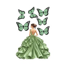 Yenilebilir Şekerli Kağıt Baskısı Cupcake Ve Pasta Resim Baskı Kelebek Ve Kız Temalı 18