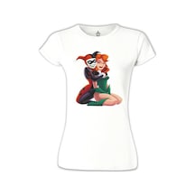 Harley Quinn And Ivy Beyaz Kadın Tshirt 001