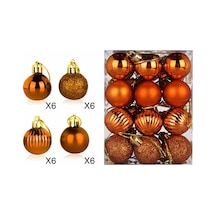 Skycity Klasik Kiremit Renkli 3cm Kabak Şekilli Noel Topları - Plastik电镀yapım, Ağaç Ve Tavan Süslemeleri, 24 Adet/set