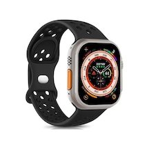 Apple Watch Series 7 45mm İçin Kordon Rainbow Sport Kayış Siyah Watch Series 7 45mm İle Uyumlu Kordon - Siyah Çok Renkli