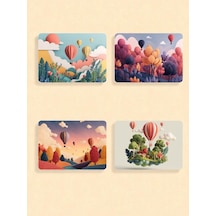 Balon Ve Doğa Baskılı 4'lü Mousepad 17x21 Cm