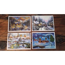 Hureggo Concept Simli Kış Yılbaşı Kartpostal Seti 4'lü
