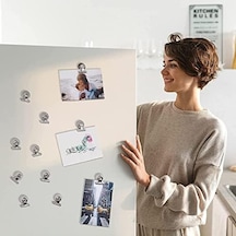 12 Adet Mıknatıslı Mandallı Buzdolabı Magnet Fotoğraf Kağıt Evrak Tutucu