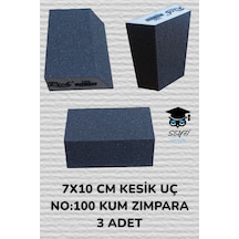 7x10 Cm Kesik Uç No:100 Kum Zımpara 3 Adet