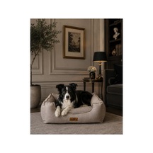 Premium Kedi Ve Köpek Yatağı Kafa Destekli Kaydırmaz Taban Yıkanabilir Fermuarlı Çift Taraflı Minder %100 Boncuk Elyaf Bej - 880997317