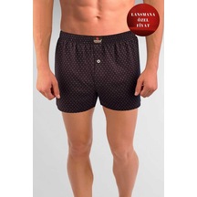 Erdem Lacivert Baskılı Desenli Penye Boxer 1400ylp Lacivert