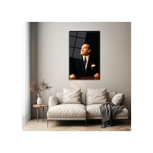 Mustafa Kemal Atatürk Portresi Dekoratif Cam Tablo Modern Ofis Ve Ev Dekorasyonu Duvar Sanatı Atatürk Temalı Dekoratif Duvar Tablosu, Salon, Ofis Ve Çalışma Alanı Dekoru,