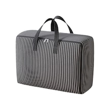 Wezone Kalın Oxford Kumaş 46l Sıcaklık Yorgan Giyim Saklama Çantası - Nem Ve Toz Koruyucu, Taşınabilir Paketleme Organizer Siyah Çizgili Siyah
