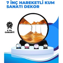 Döndürülebilir Dinamik Kum Tablosu - Stres Giderici Yüksek Kaliteli Cam Ve Doğal Kum İle Sanatsal Masa Dekoru