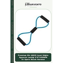 Premium Mb 46029 Ayak Göğüs Egzersiz Lastiği 5 9 1000mm Ev Sporu Bacak Hareket Mavi