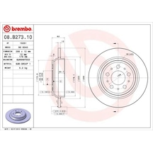 2 Adet- Brembo Arka Fren Aynası Volvo S60 01-10 S70 01-05 S80 98-06 Xc70 00-07 288x12x5dl Delykly 08.b273.10 31262097