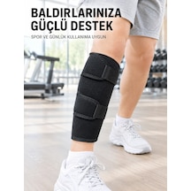 Mey İthalat Ayarlanabilir Baldır Desteği Siyah Çift Bantlı Spor Ve Yürüyüş Baldırlığı Diğer