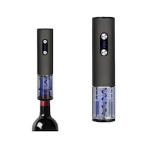 Otomatik Elektronik Tirbuşon Şarj Edilebilir Folyo Kesici Ve Usb Siyah