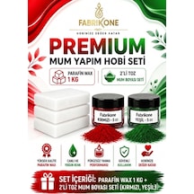 Premium Mum Yapım Hobi Seti - Parafin Wax 1 Kg - 2'li Toz Mum Boyası Seti - Kırmızı, Yeşil Bkfabpw1kg2ky Karışık
