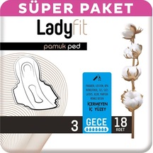 Ladyfit Pamuk Hijyenik Ped Gece 18'li