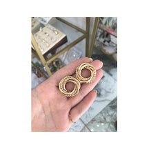 Yuvarlak Burgu Model Küpe Altın