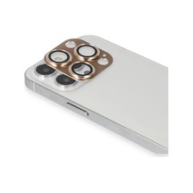 Bezos İphone 13 Pro Max Uyumlu Pers Alüminyum Kamera Lens - Gold Mbt06