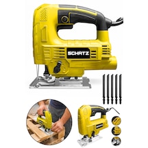 Schatz 550w Sjs Metal Şanzıman 5 Kademe Devirli Pandül Ayarlı Bakır Sargılı Dekupaj Testere Makinesi Sarı
