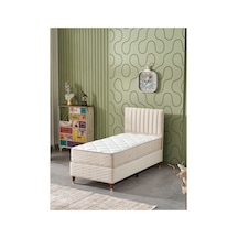Beehanem Ezgi Krem 90x190 Tek Kişilik Sandıklı Yatak + Baza + Başlık Seti Ortopedik Premium 3'lü 90 x 190