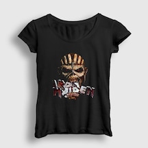Presmono Kadın Bite Iron Maiden T-shirt Siyah