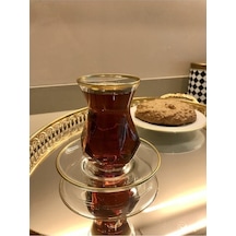 Paşabahçe Resqa Gold Çay Seti Alya. Çok Renkli