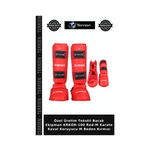 Özel Seri Bacak Koruma Dövüş Sporu Krkor-100 Red-m Karate Kaval Koruyucu M Beden Kırmızı