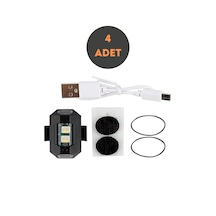 4 Adet Mini Uçak Kanat Led Kablosuz Aircraft Rgb Led Lamba Kablosuz Mini Usb Şarjlı Renkli