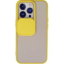 Apple iPhone Uyumlu 13 Pro Kılıf Palm Buzlu Kamera Sürgülü Silikon - Sarı Bzsxx00 1