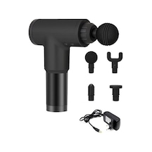 Fascial Gun Masaj Tabancası Masaj Aleti 4 Başlıklı Siyah