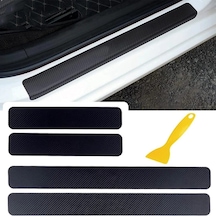 Rover 420 İçin Uyumlu Aksesuar Oto Kapı Eşiği Sticker Karbon 4 Adet Kırmızı