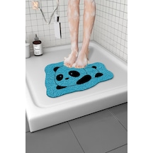 Panda Banyo Paspası Kaymaz Taban Yumuşak Esnek Paspas Islak Zemin Hijyenik Paspas 40x60 Cm Mavi