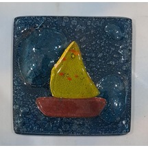 Leva Dekoratif Cam Banyo Gider Süsü 10 X 10 Cm - Gemi