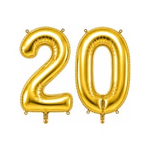 20 Rakam Folyo Balon Altın Rengi 100 Cm