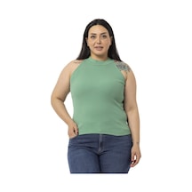 Disentis Büyük Beden Halter Yaka Yarım Balıkçı Fitilli Kaşkorse Yeşil Body-yeşil Yeşil