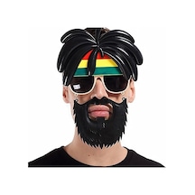 Rasta Peruklu Rasta Sakallı Bıyıklı Parti Gözlüğü 27x18 Cm