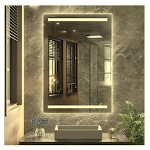 Nuun Dekor 70x50 Günışığı Ledli Kumlamalı Banyo Lavabo Ofis Makyaj Kuaför Aynası Prizli Şeffaf