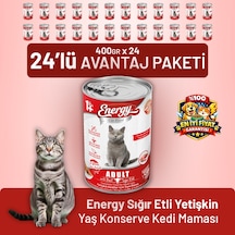 Energy Sığır Etli Yetişkin Yaş Kedi Maması 400 G - 24 Adet