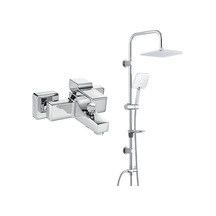 E.c.a. Caro Banyo Bataryası+t-may Banyo Çamlıca Kare Tepe Duş Takımı Seti - Krom - Paslanmaz