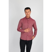 Lorenzo Mazzoli Oxf C 707 Bordo Erkek Gömlek Bordo