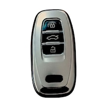 Audi A4-a5-a6-a7-q5-q7 Sustasız Uyumlu Silikon Oto Anahtar Kumanda Kabı Kılıf Gri