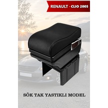Renault Clio 2005 Uyumlu Siyah Renk Lüks Tip Kol Dayama Bardaklıklı Küllüklü
