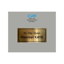 Gold Kişiye Özel Aluminyum Kapı İsimliği Unvan İsim Soyisim Yazılı Arkası Yapışkanlı 10x20 Cm